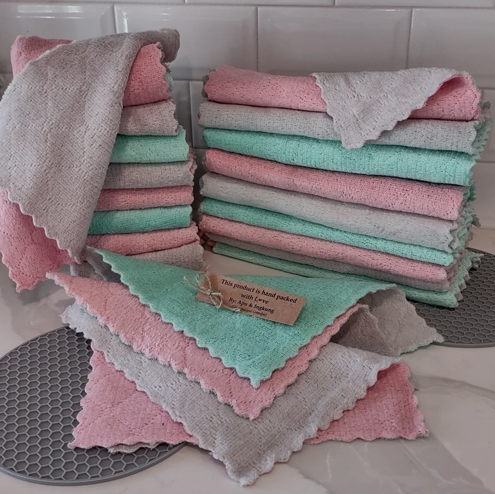 ULTRA Absorbent Dish Cloth SET with FREE Jar Gripper